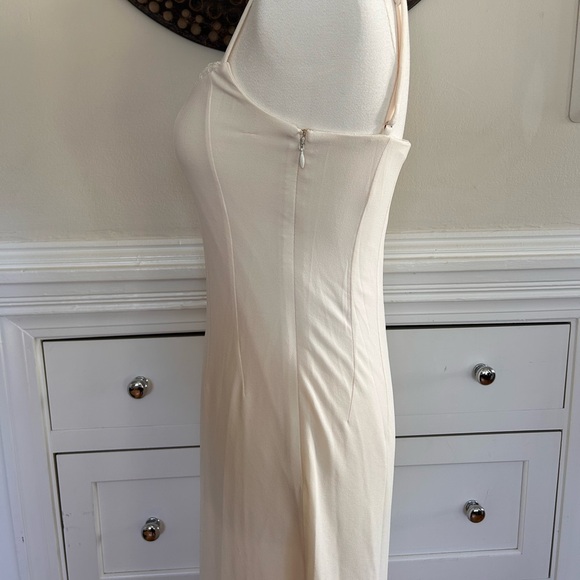 MESHKI Amorette Lace Trim Maxi Dress in Bone Size Medium - Picture 8 of 16